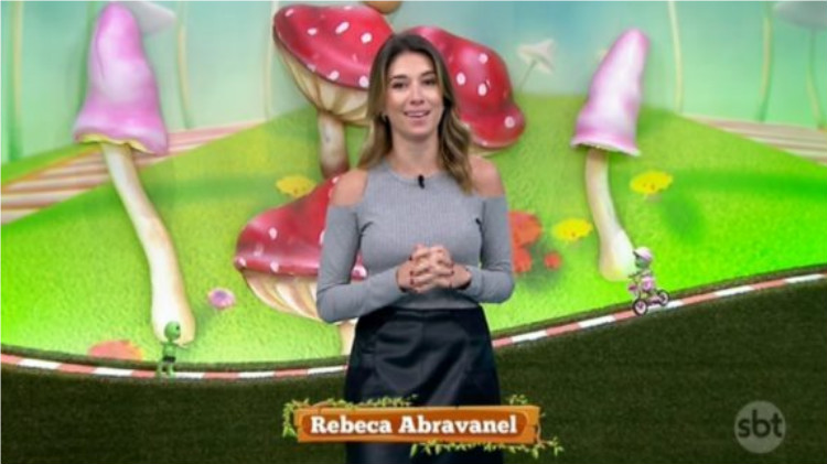 Rebeca Abravanel no comando do "Bom Dia e Cia" no SBT (Foto reprodução) 