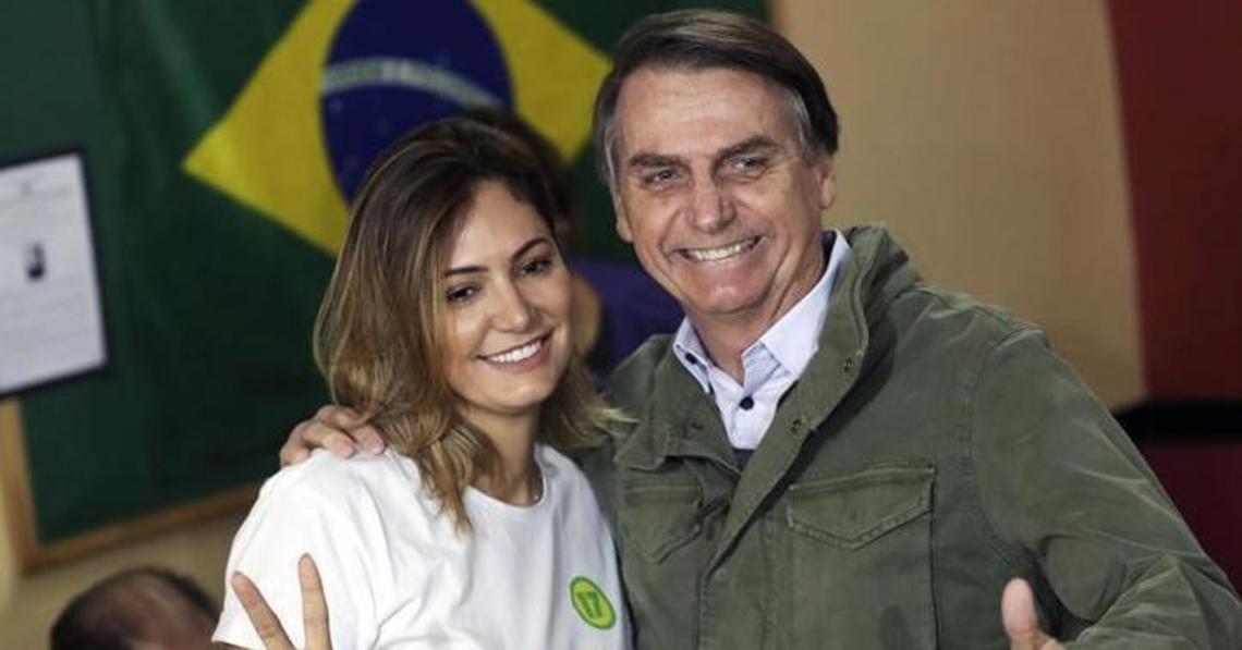 Jair Bolsonaro e Michele (Foto: ReproduÃ§Ã£o)