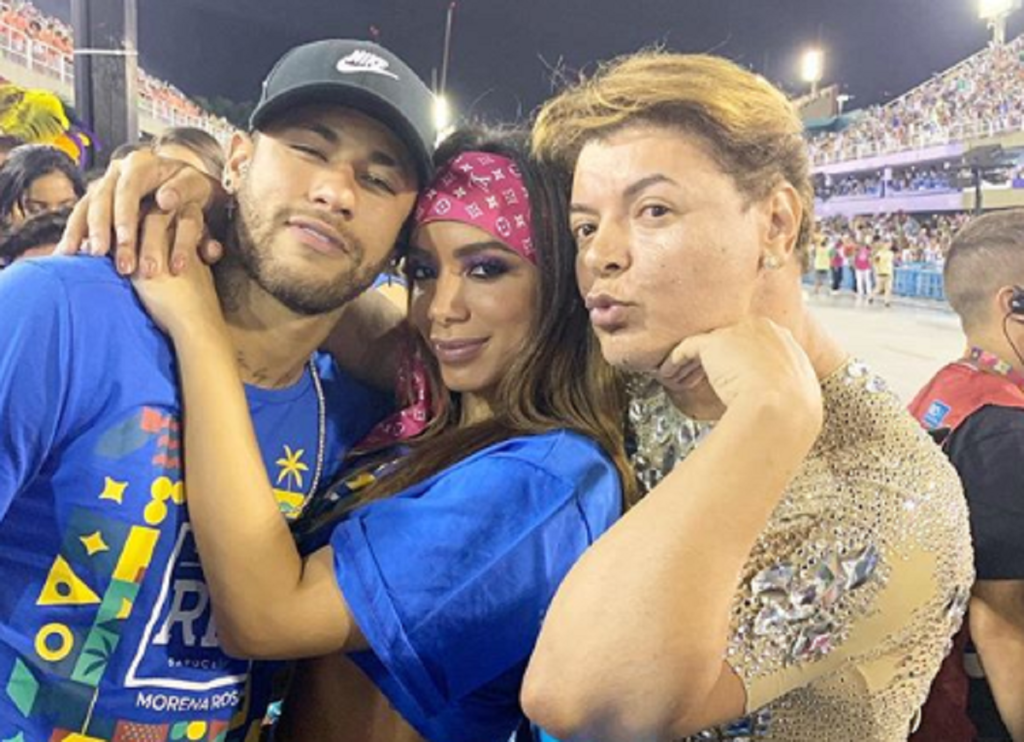 Jogador Neymar, Anitta e David Brazil (Foto: Reprodução)