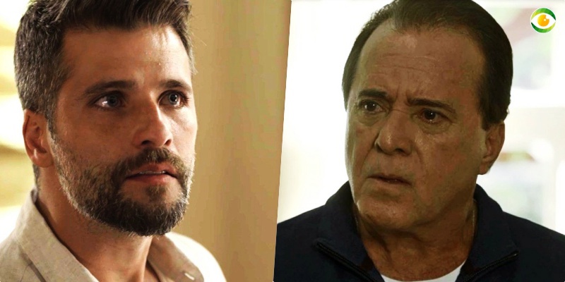 Gabriel (Bruno Gagliasso) terá embate tenso com Olavo (Tony Ramos) em O Sétimo Guardião