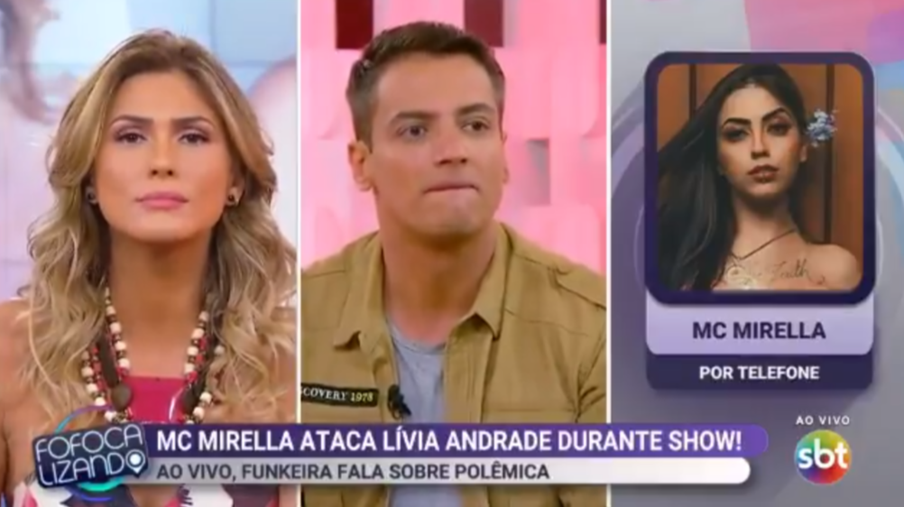 Lívia Andrade bateu boca com MC Mirella durante o Fofocalizando (Foto: Reprodução/SBT)