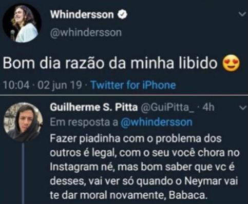 Whindersson Nunes zomba de polêmicas envolvendo Neymar Jr. e amigo do  jogador se revolta: 