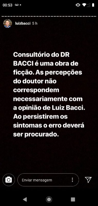 Luiz Bacci voltou a interagir com seus seguidores no Instagram 