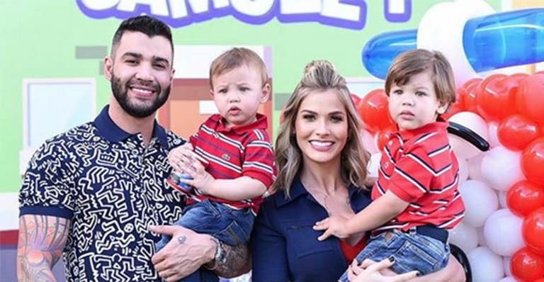 Gusttavo Lima e Andressa Suita promovem grande festa para os filhos Gabriel e Samuel (imagem: Instagram)
