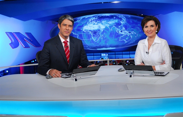 William Bonner e Fátima Bernardes no Jornal Nacional (Foto: Globo/João Miguel Júnior)