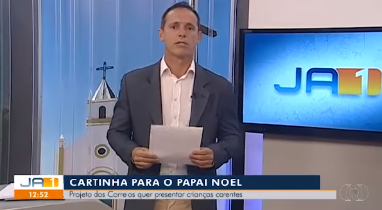 O famoso apresentador da Globo e jornalista do Jornal Anhanguera 1ª Edição foi aos prantos ao ler carta de menino de 10 anos (Foto: Reprodução)
