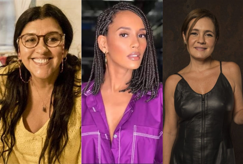 Regina Casé, Taís Araújo e Adriana Esteves protagonizam Amor de Mãe na Globo (Montagem: Adriel Marques/TV Foco)
