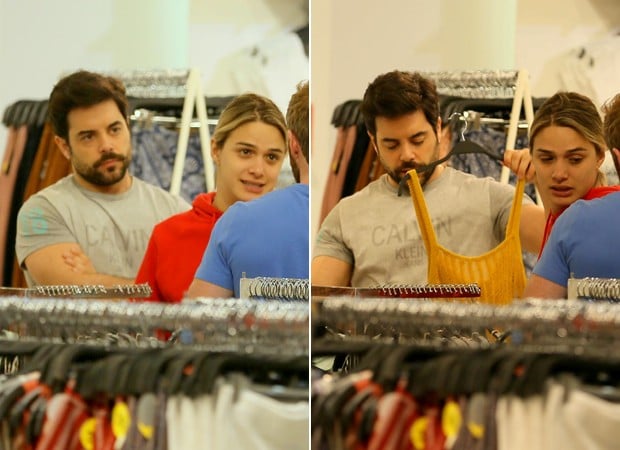 Glamour Garcia e Pedro Carvalho são flagrados fazendo compras em um shopping do Rio de Janeiro (Foto: Edson Aipim / AgNews)