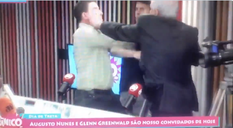 O jornalista Glenn Greenwald foi agredido pelo jornalista Augusto Nunes que não soube dialogar e resolveu partir para a ignorância (Foto: Reprodução/ Jovem Pan)