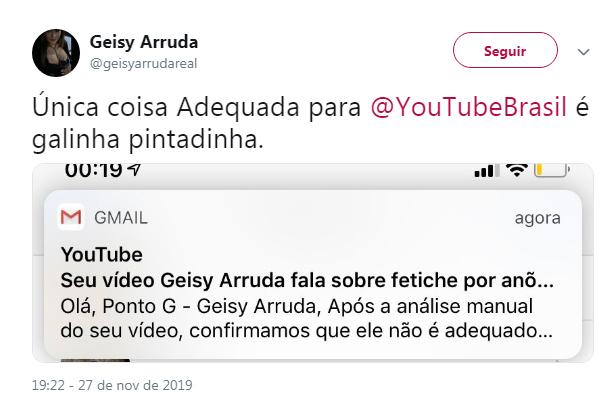 Geisy Arruda tem vídeo censurado após admitir fetiche em anões. Foto: Reprodução/Twitter