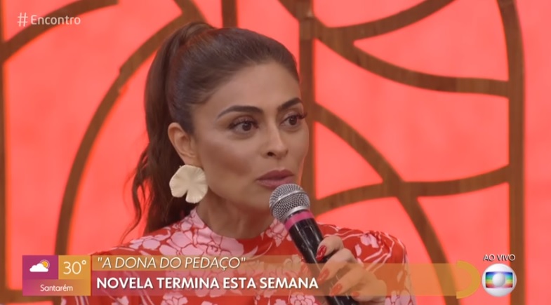 Juliana Paes foi convidada do Encontro com Fátima Bernardes na Globo 
