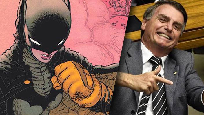 HQ de Batman faz uma sátira ao presidente brasileiro Jair Bolsonaro (Foto: Reprodução)