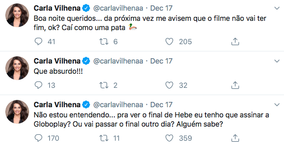 Carla Vilhena, Hebe, Globoplay, Globo