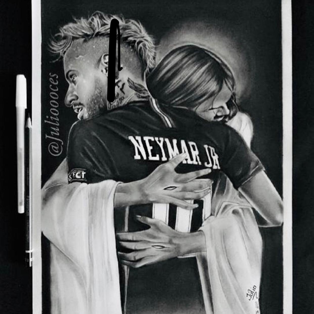 Imagem do jogador Neymar abraçado a Jesus (Imagem: Instagram)