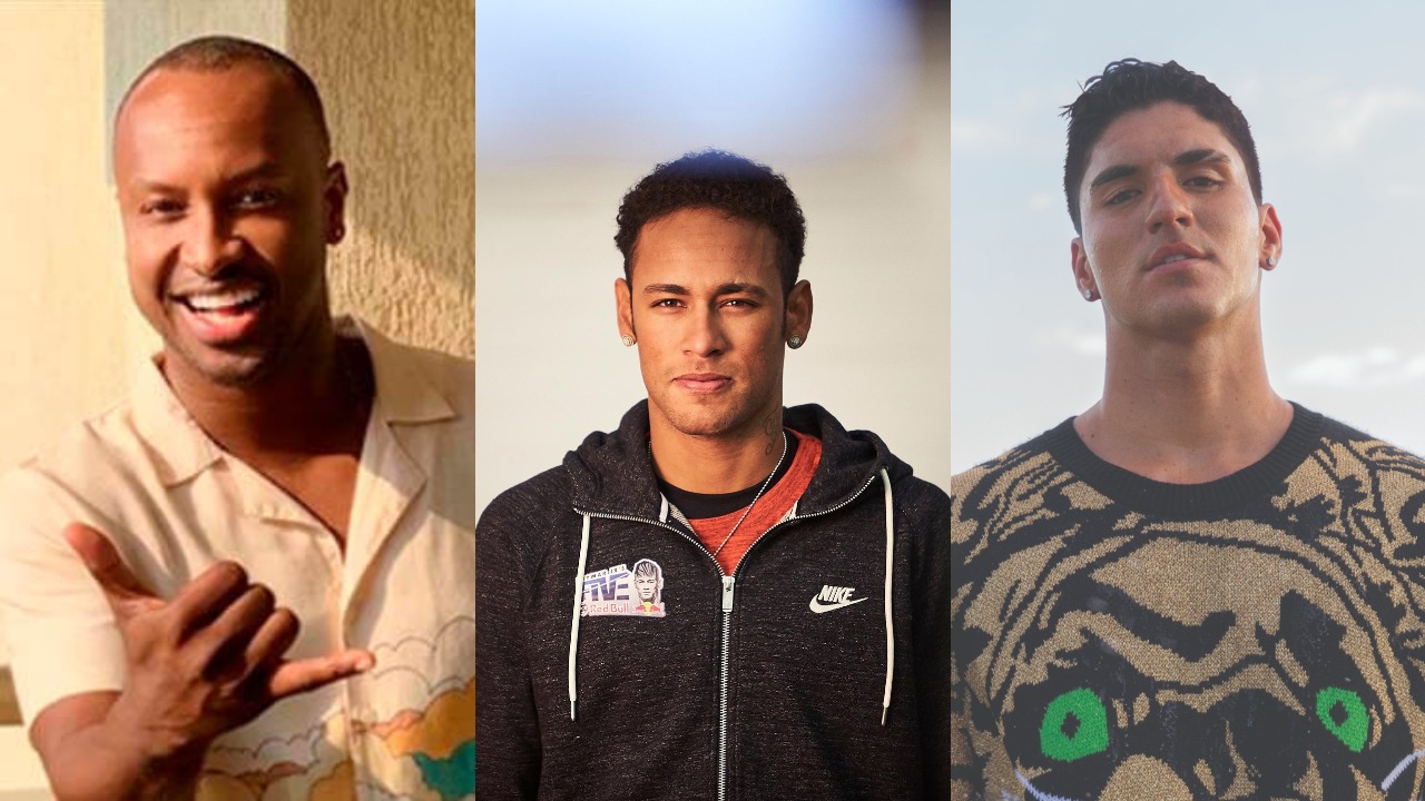 Thiaguinho, Neymar e Gabriel Medina (Foto: Divulgação/Reprodução/Instagram)