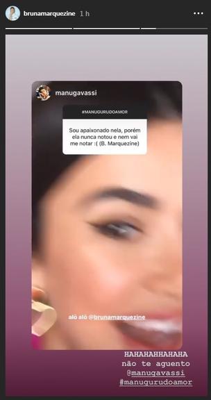 Bruna Marquezine recebe cantada de fã através de Instagram da amiga Manu Gavassi (Imagem: Instagram)