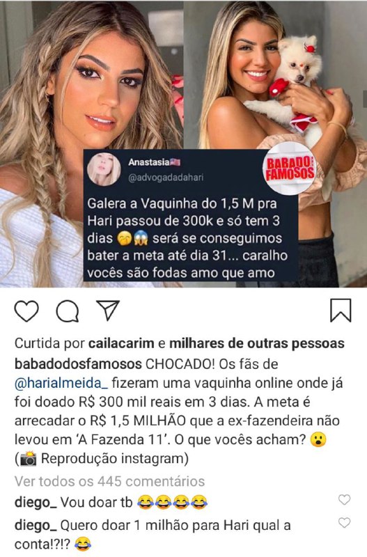 Hariany Almeida pode ganhar R$ 1,5 milhão (Foto: Reprodução/ Instagram)