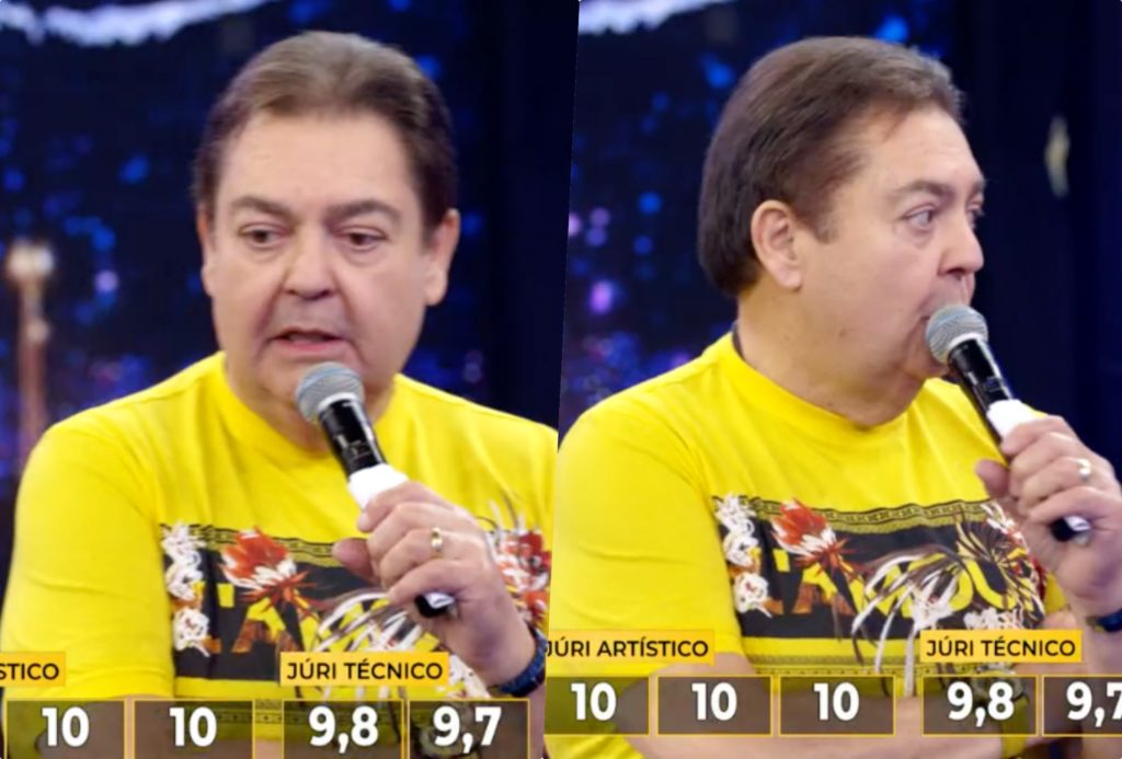 Faustão da Globo, ao vivo, perdeu o controle e desceu o cassete (Foto reprodução)