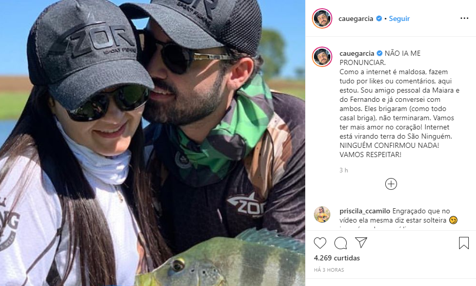 Amigo de Fernando e Maiara negou a separação do casal (Foto: Reprodução/ Instagram)