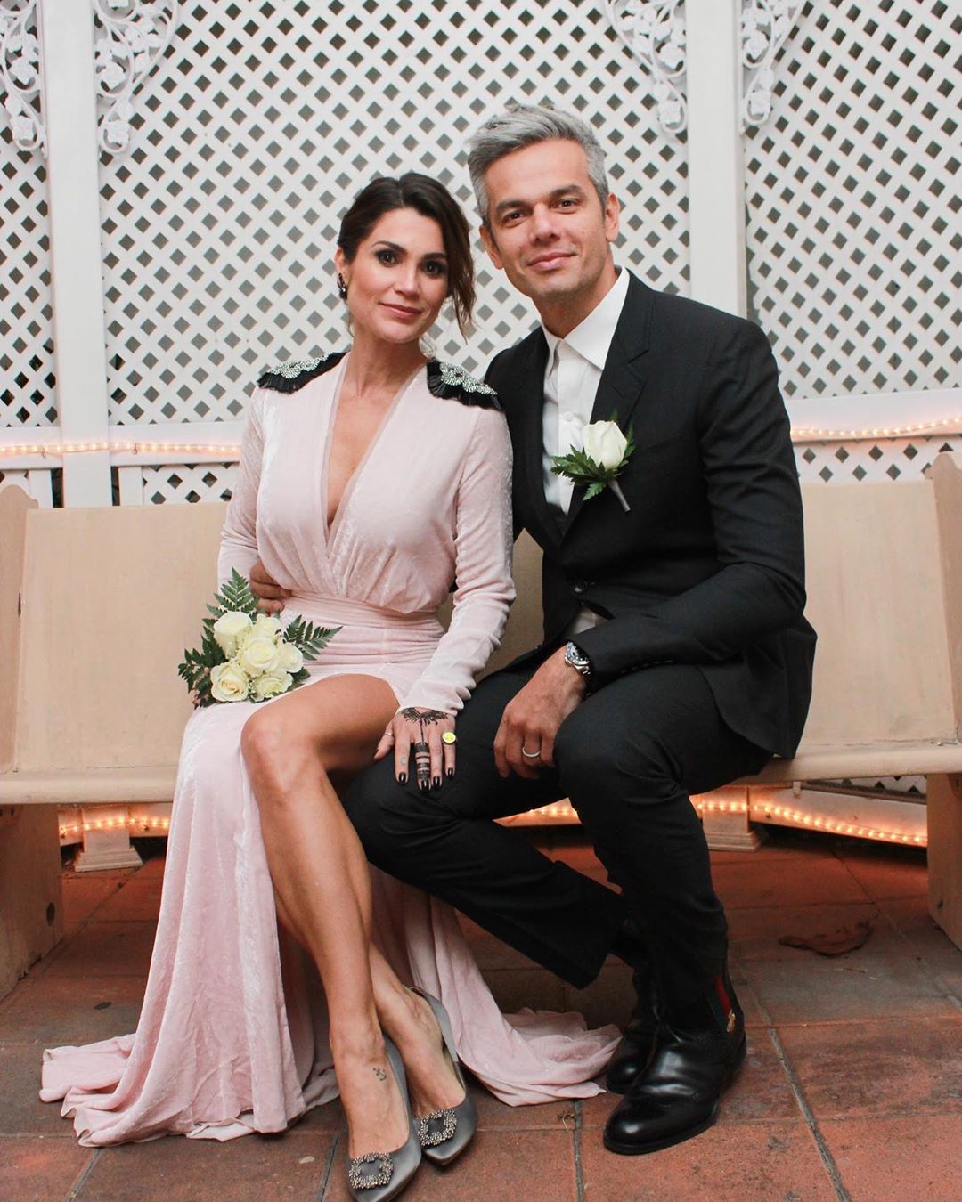 Flávia Alessandra e Otaviano Costa no casamento em Las Vegas, em 2017 (Foto: Reprodução/Instagram)
