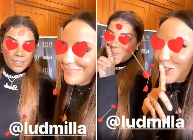 Ivete Sangalo e Ludmilla se encontraram nos bastidores de um show e posaram juntinhas (Foto: Reprodução/ Instagram)