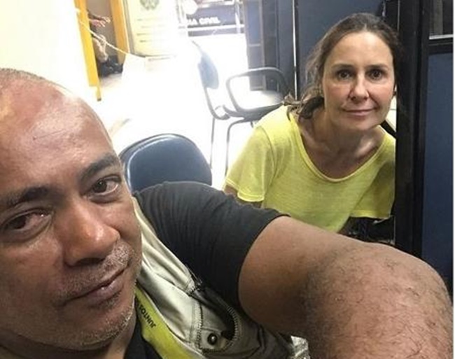 Jornalista da Globo, Susana Naspolini, assaltada no réveillon Rio de Janeiro ao lado do colega, Luiz Junior (Foto: Reprodução)