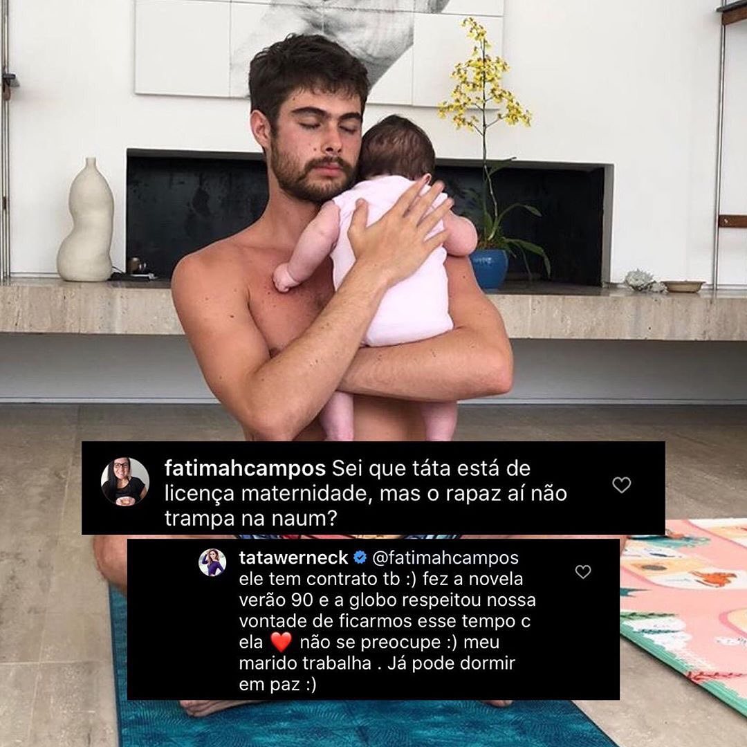 Tatá responde comentário falando sobre o ator da Globo, Rafa Vitti (Foto: Reprodução/Instagram)