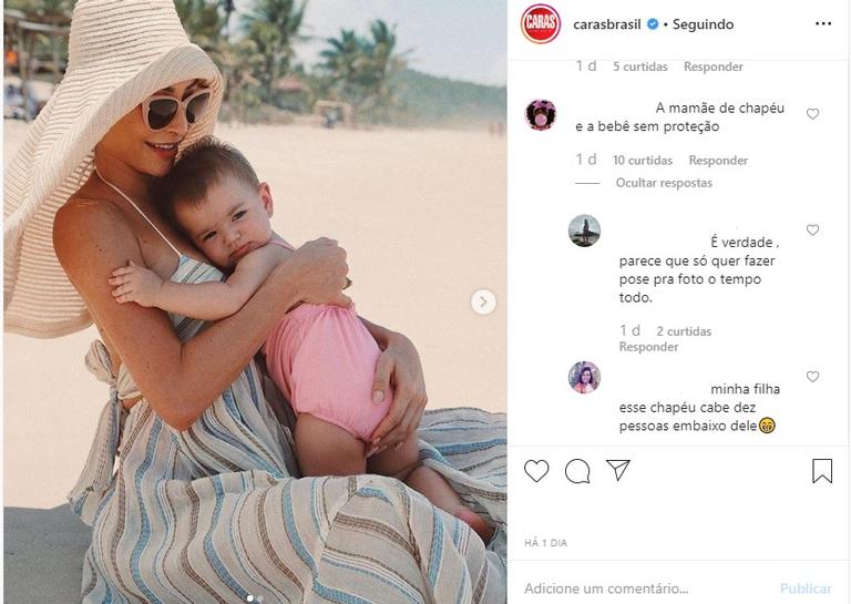 Sabrina Sato e Zoe na praia; fãs comentam a foto (Reprodução/Instagram)