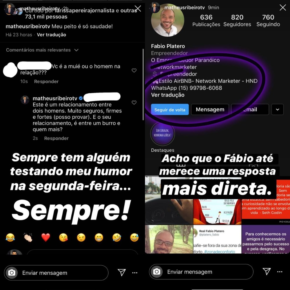Matheus Ribeiro se revoltou na internet (Foto: Reprodução/Instagram)